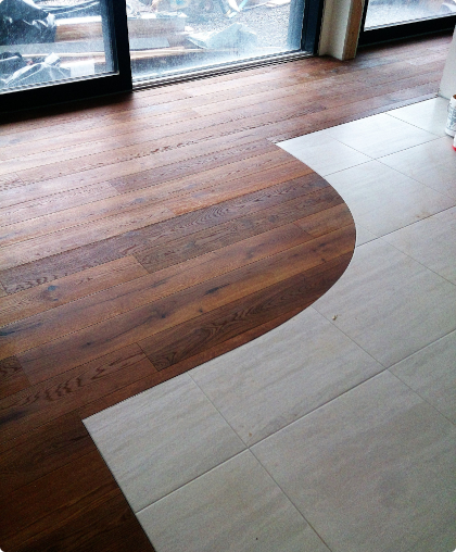 Hardwood flooring installation project